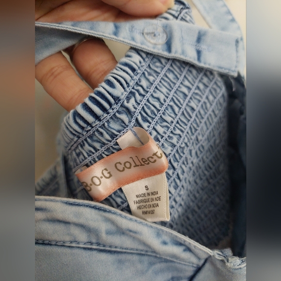 B.O.G. Collective Floral Pink and DENIM Halter Dress, SMALL - Picture 7 of 8